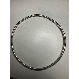 Sterling Silver Minimalist Bangle Bracelet Stackable Round Slip On Jewelry 2.5"